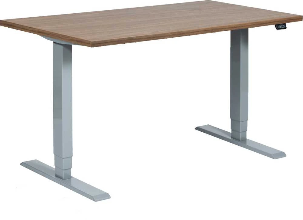 Ergonominis stalas tamsaus medžio spalvos stalviršiu