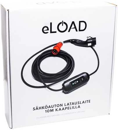 eLOAD+ sähköauton latauskaapeli, 11 kW, 8-16 A, 3-vaihe, CEE-Type2, 10 m