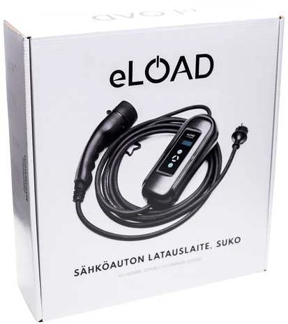eLOAD SUKO sähköauton latauskaapeli, 3,7 kW, 16 A, 1-vaihe, Suko-Type2, 5 m