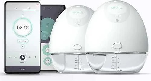 Elvie Doppelmilchpumpe - 150 ml - Electronic - Transparent - Baltas