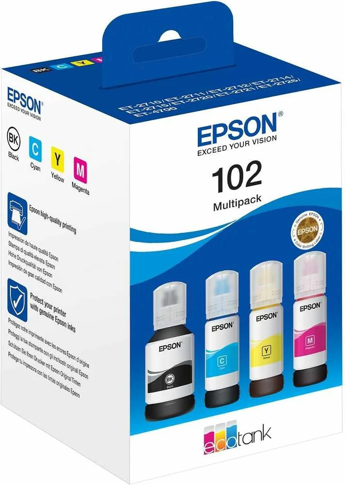 Epson 102 EcoTank (C13T03R640) Rašalo papildymo buteliukų komplektas, CMYK