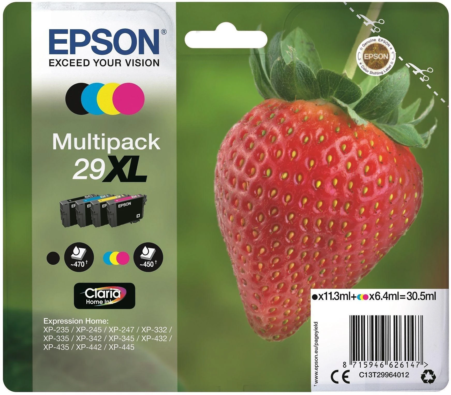 Rašalas Claria Home Multipack Epson 4-colour 29XL | 30,5 ml