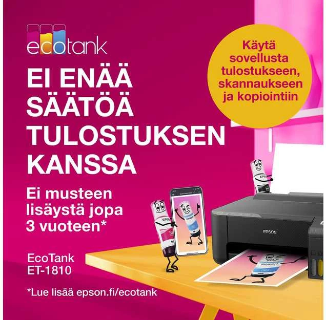 Spausdintuvas - Epson EcoTank ET-1810 Belaidis Rašalinis su 100 lapų Dėklu