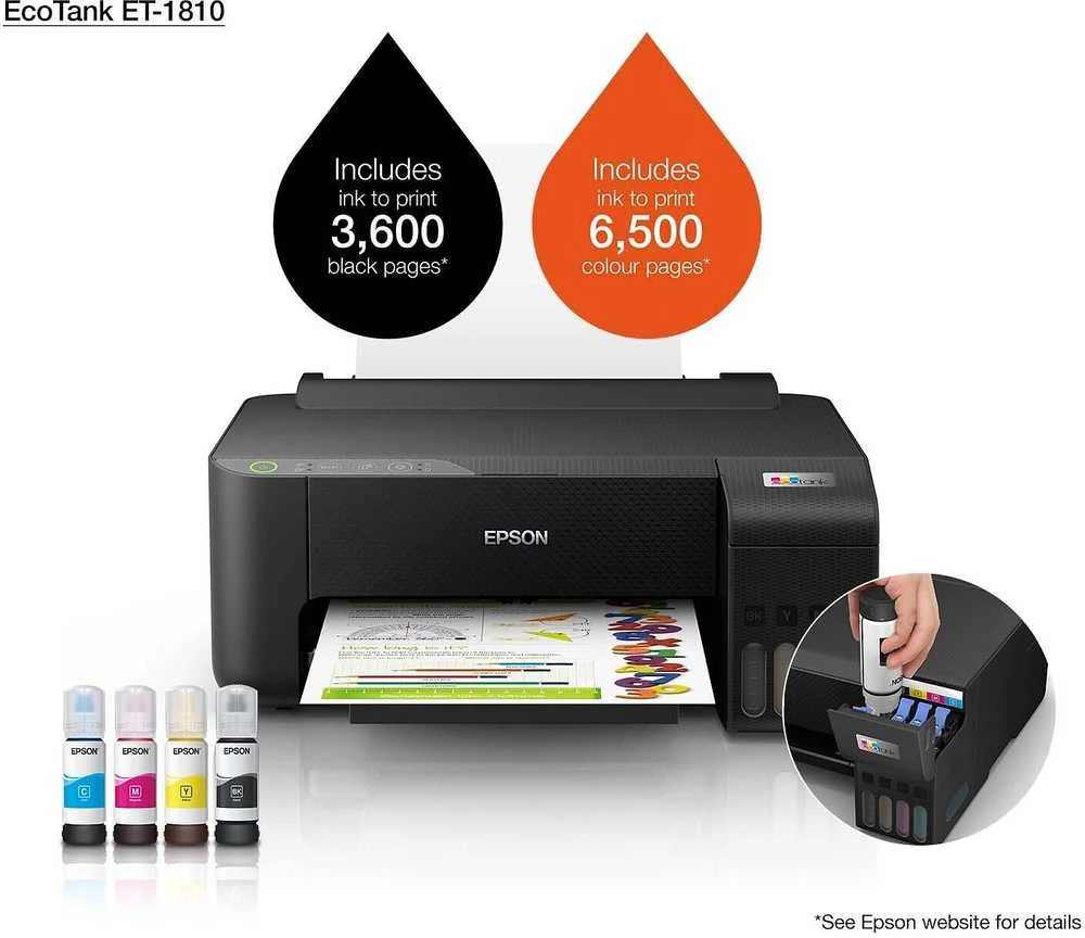 Spausdintuvas - Epson EcoTank ET-1810 Belaidis Rašalinis su 100 lapų Dėklu