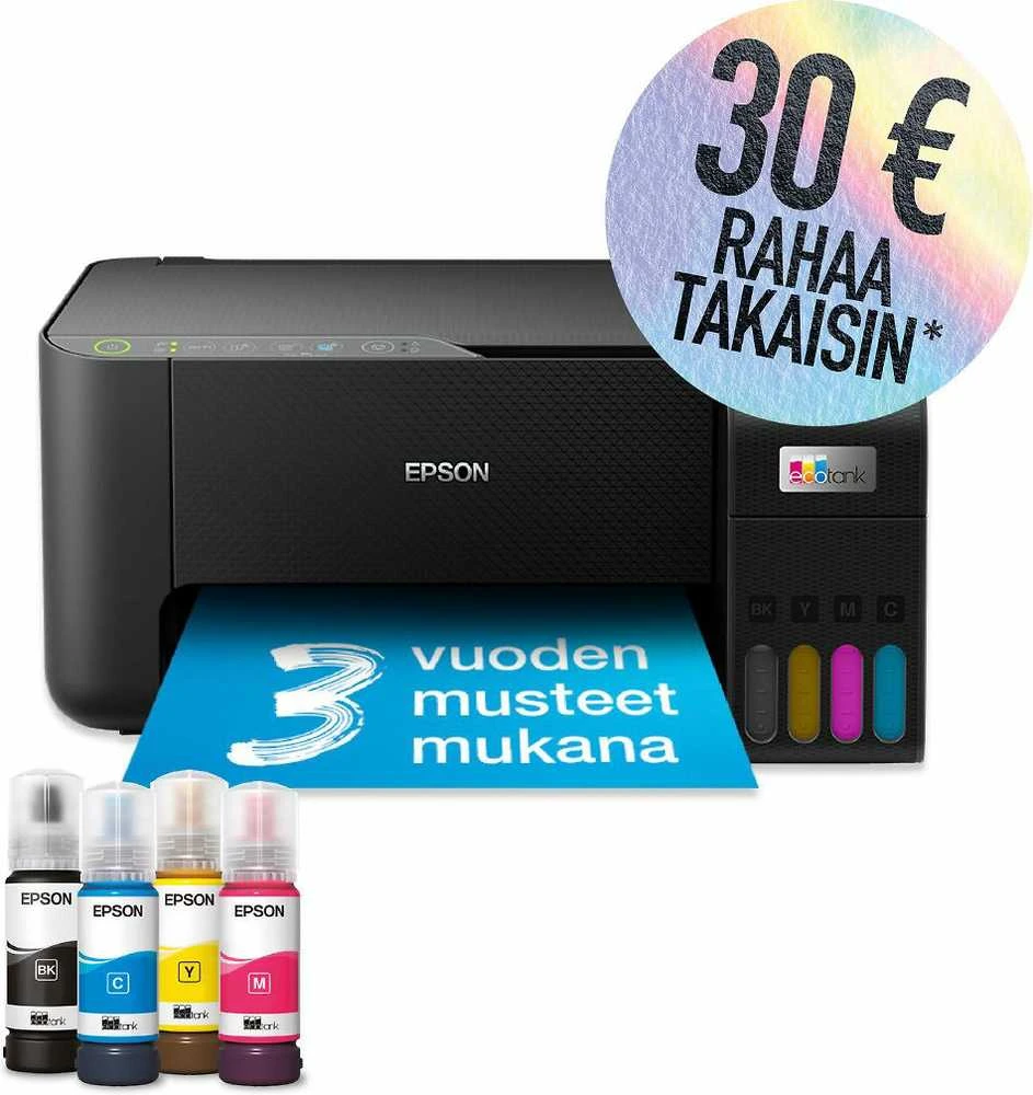Daugiafunkcis Spausdintuvas - Epson EcoTank ET-2860 Belaidis, 100 lapų dėklas, Juoda/Spalvota