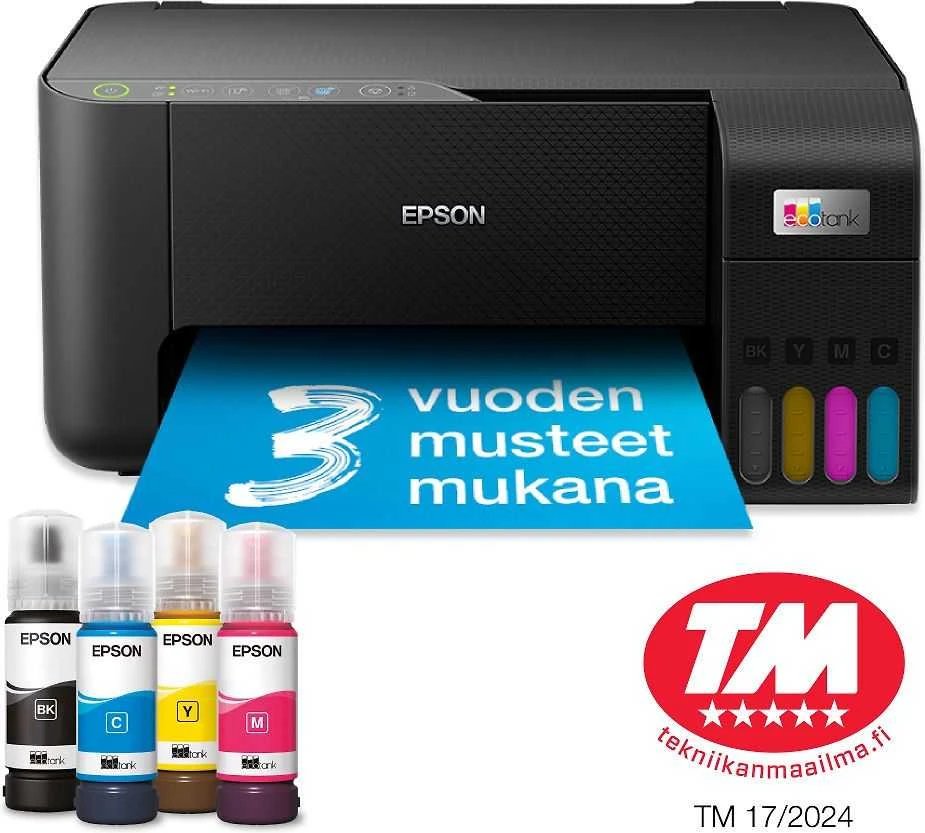 Daugiafunkcis Spausdintuvas - Epson EcoTank ET-2860 Belaidis, 100 lapų dėklas, Juoda/Spalvota