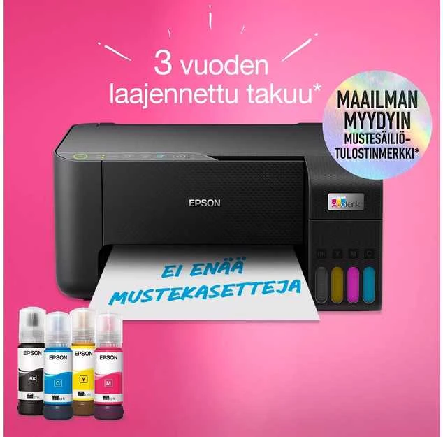Daugiafunkcis Spausdintuvas - Epson EcoTank ET-2860 Belaidis, 100 lapų dėklas, Juoda/Spalvota