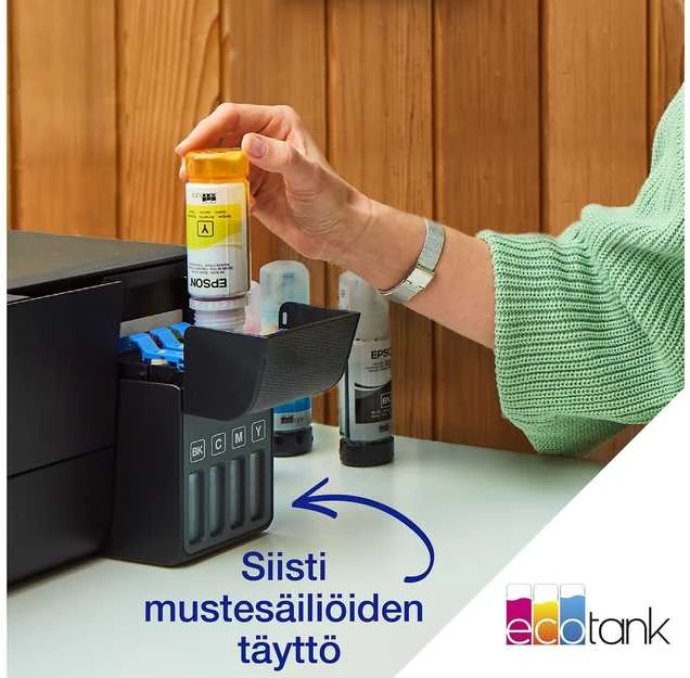 Spausdintuvas Epson EcoTank ET-2862, Inkjet, Spalvotas spausdinimas, 5760 x 1440 DPI, A4, Direct spausdinimas, Juodas