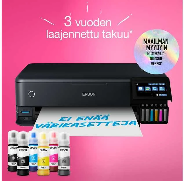 Daugiafunkcis nuotraukų spausdintuvas Epson EcoTank ET-8550, A3+, spausdinimas / kopijavimas / skenavimas, 6 spalvų rašalas, papildoma rašalo talpykla, Wi-Fi