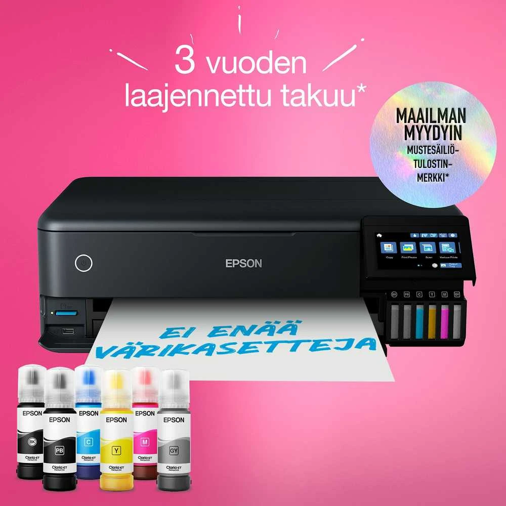 Daugiafunkcis nuotraukų spausdintuvas Epson EcoTank ET-8550, A3+, spausdinimas / kopijavimas / skenavimas, 6 spalvų rašalas, papildoma rašalo talpykla, Wi-Fi