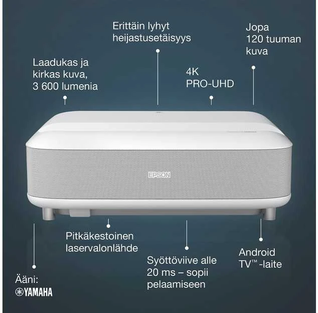 4K PRO-UHD itin mažo atstumo projektorius Epson EH-LS650W (V11HB07040)