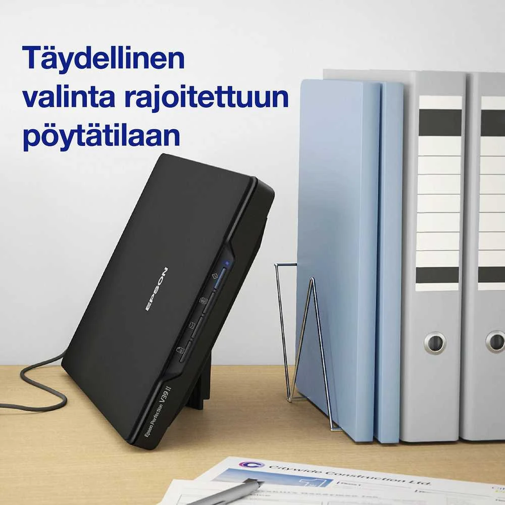 Epson „Perfection“ V39II A4 formato plokščio paviršiaus nuotraukų ir dokumentų skaitytuvas su stovu