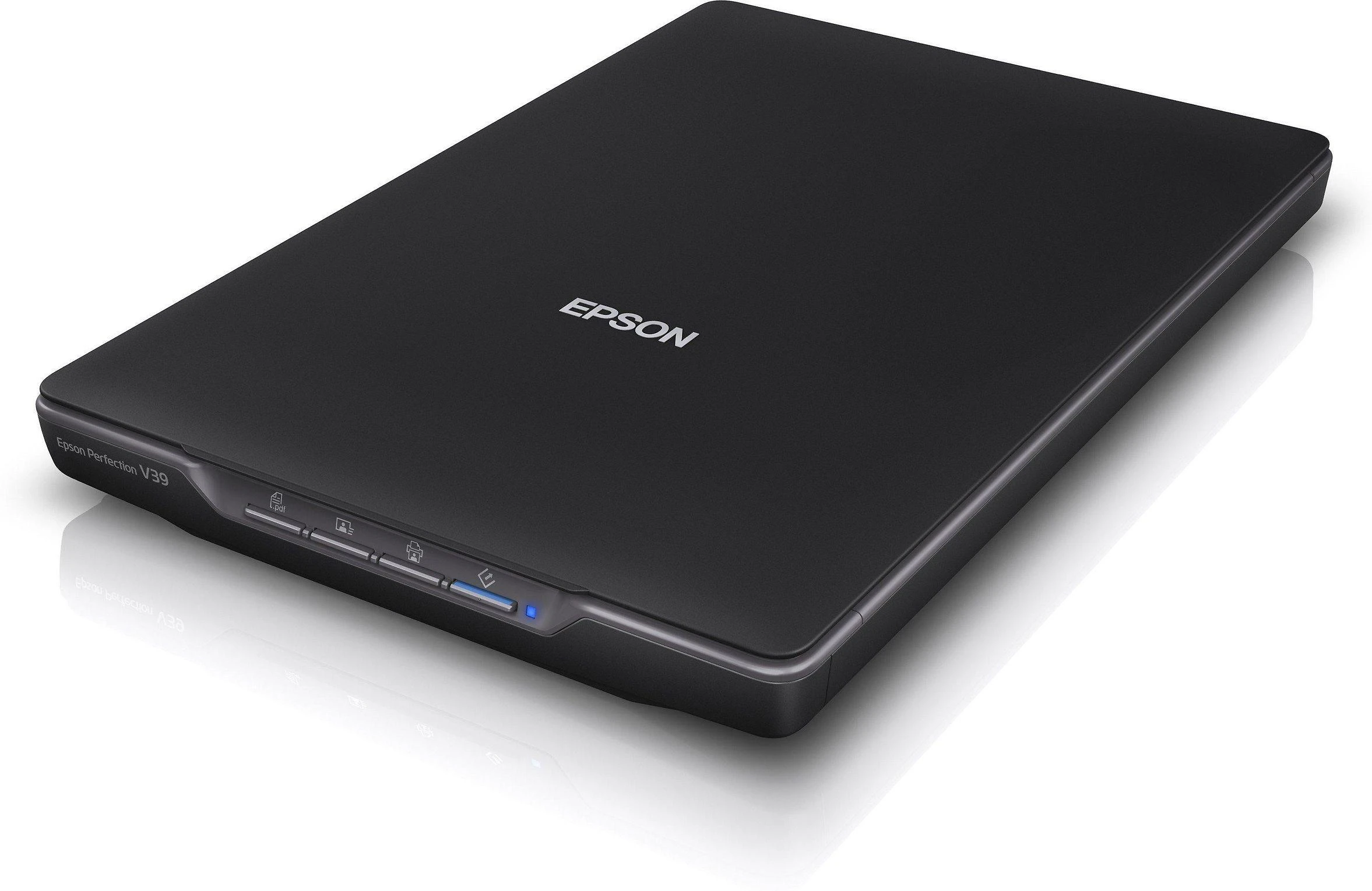 Epson „Perfection“ V39II A4 formato plokščio paviršiaus nuotraukų ir dokumentų skaitytuvas su stovu