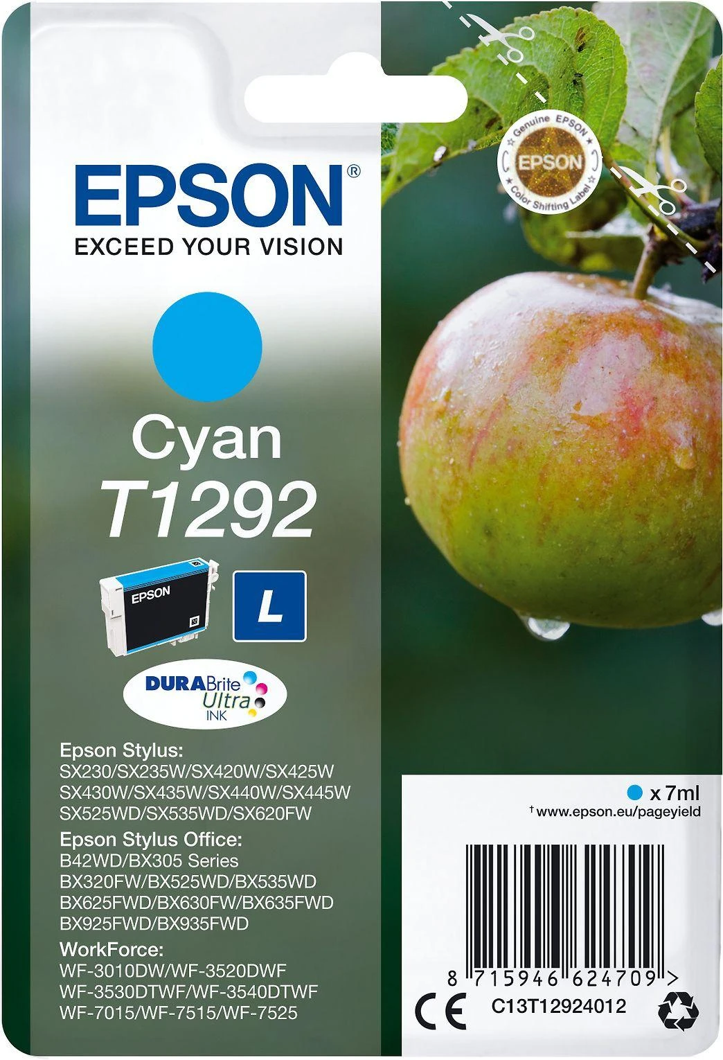 Epson T1292 rašalo kasetė, žalsvai mėlyna