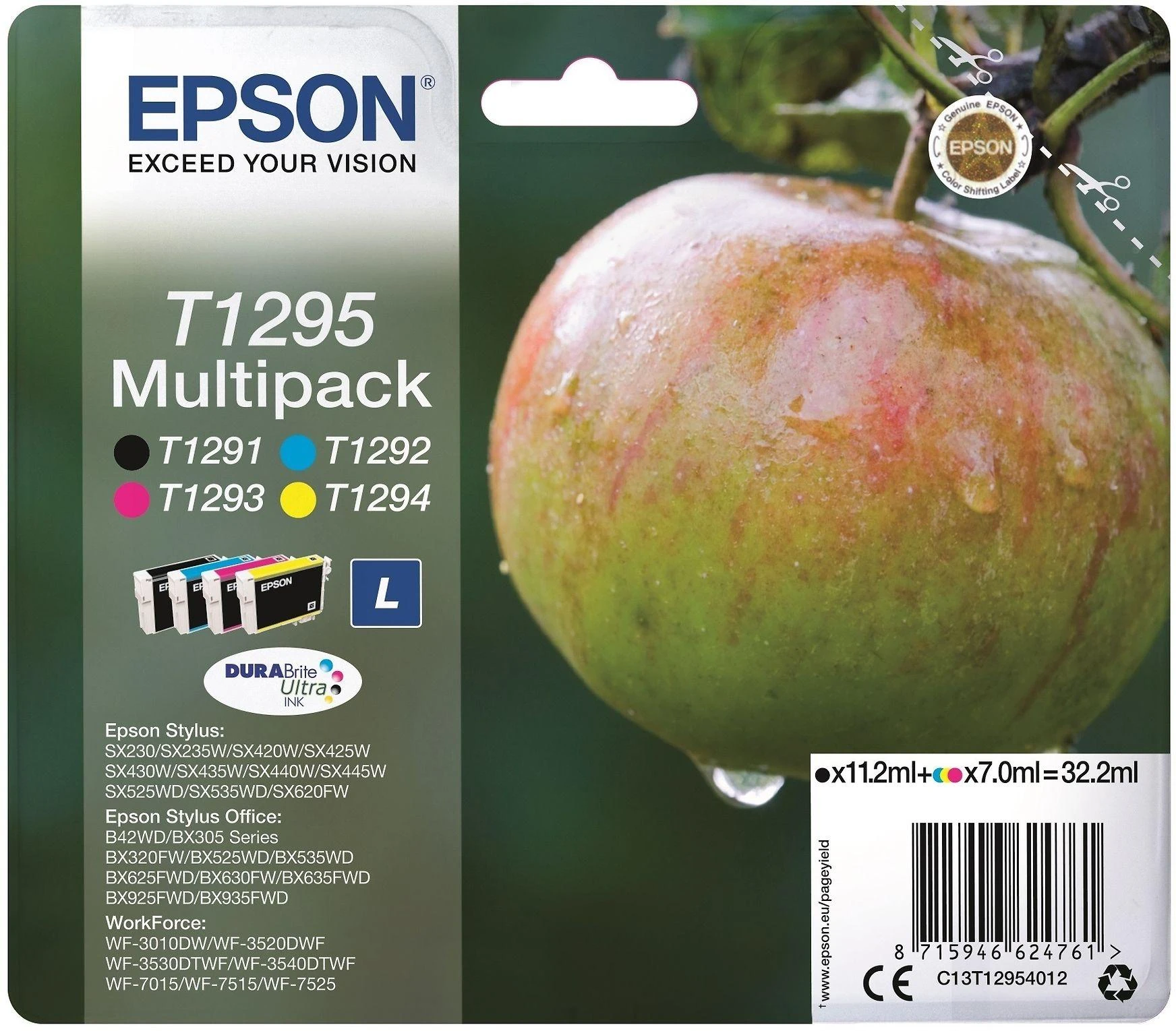 Epson Multipack 4-colours T1295 DURABrite Ultra | Ink Cartridge | Juodas, Cyan, Magenta, Geltona