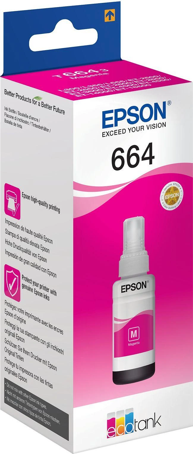 Epson T664 EcoTank – mustepullo, purpurinė