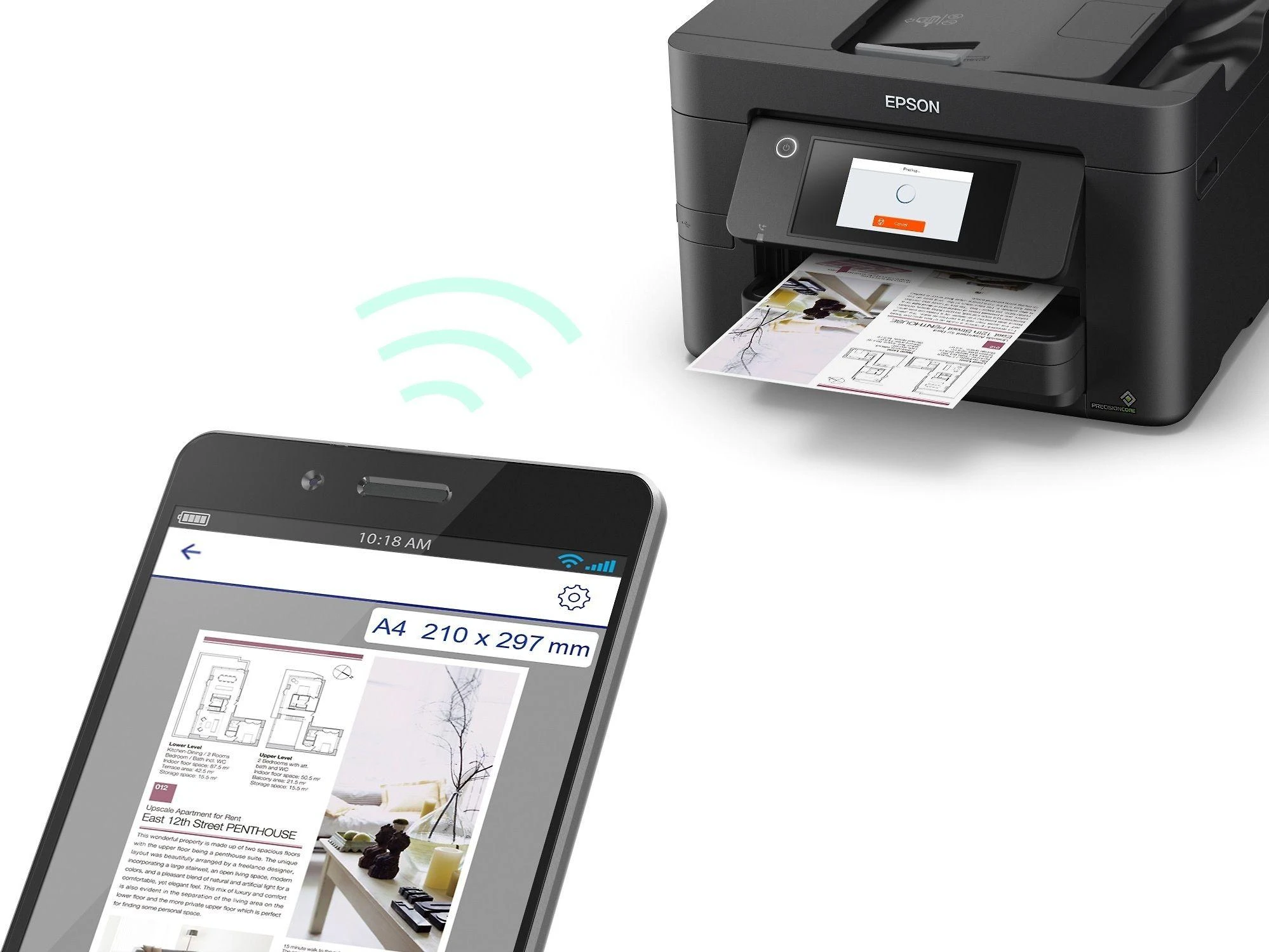 „Epson WorkForce Pro WF-4820DWF“ rašalinis spausdintuvas, A4, 4800 x 2400 DPI, 25 ppm, „Wi-Fi“