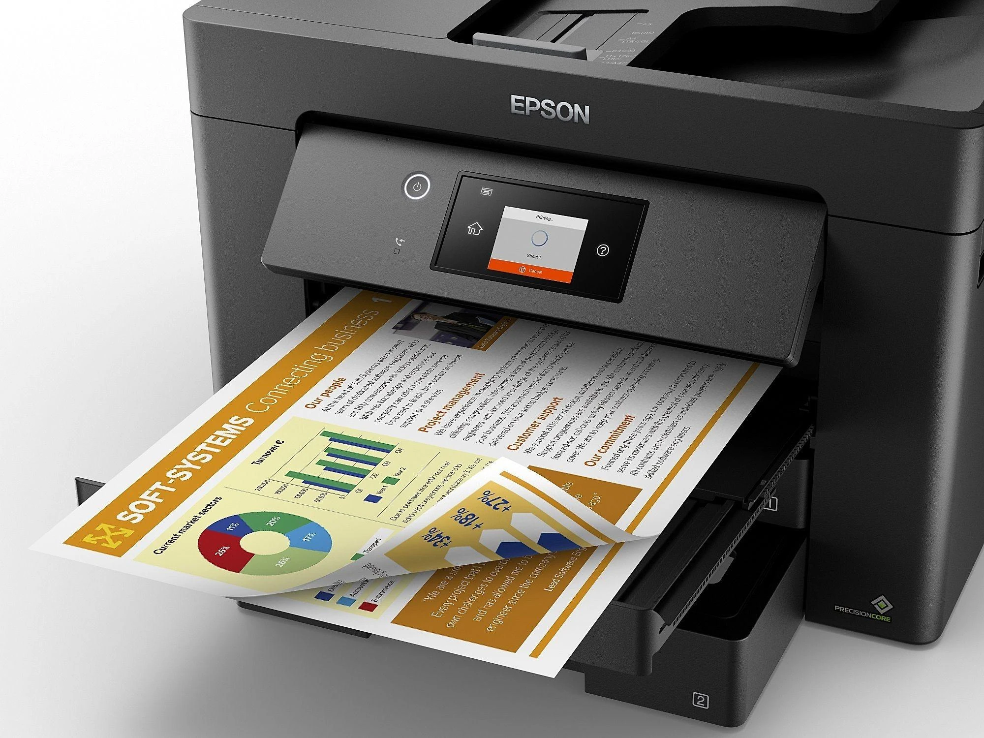 „Epson WorkForce WF-7830DTWF“ rašalinis spausdintuvas, A3, 4800 x 2400 DPI, „Wi-Fi“