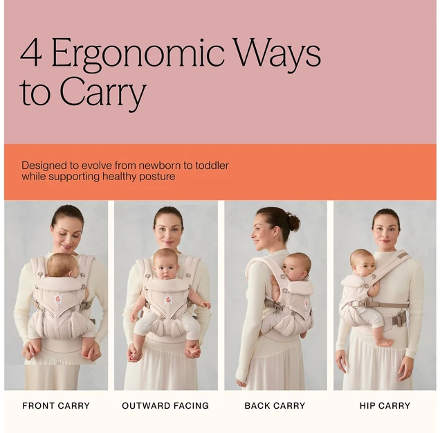 Ergobaby ergonominė kūdikio nešioklė Omni 360 Cool Air Mesh, 3,2–20 kg, BCS360PONYX