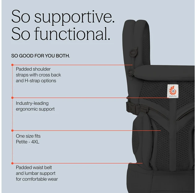 Ergobaby ergonominė kūdikio nešioklė Omni 360 Cool Air Mesh, 3,2–20 kg, BCS360PONYX