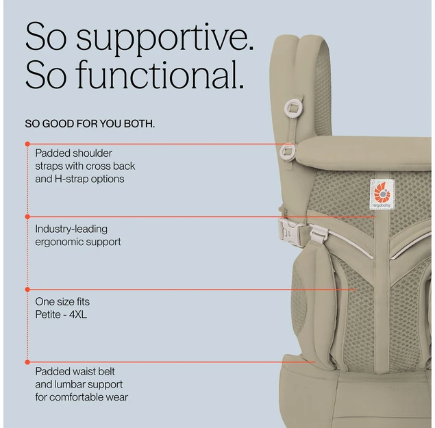 Ergobaby ergonominė kūdikio nešioklė su 3D tinkleliu, 3,2–20,41 kg, BCS360MSFTOLV