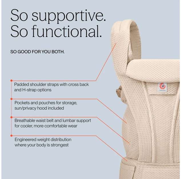 ERGOBABY OMNI DELUXE Mesh, Natural rusvai gelsvas