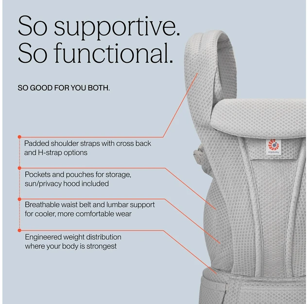 ERGOBABY OMNI DELUXE Mesh, Pearl Pilkas