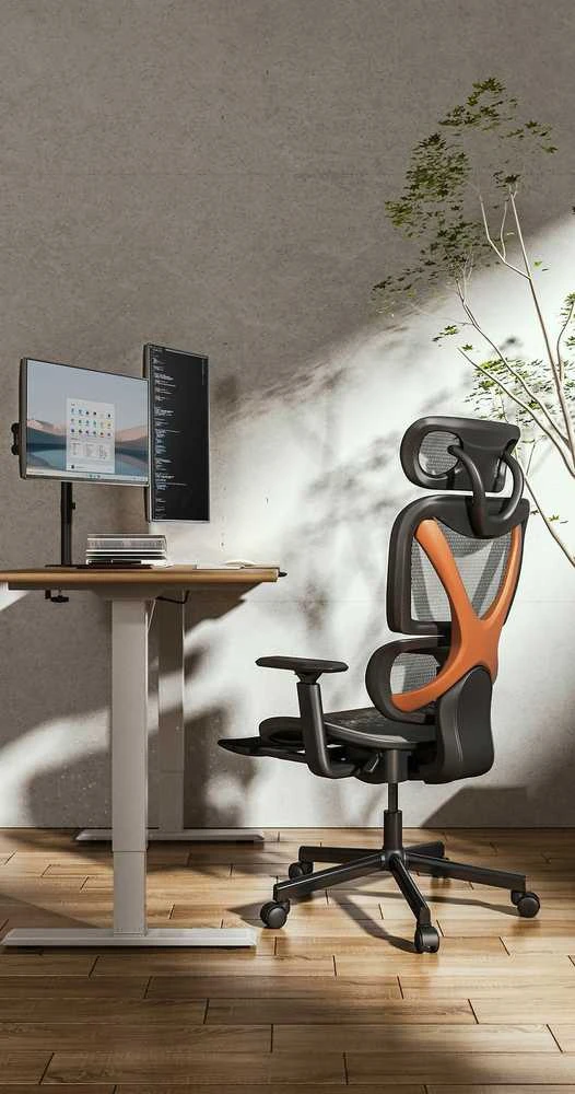 ErgoWork SpineX kėdė su oranžiniu rėmu