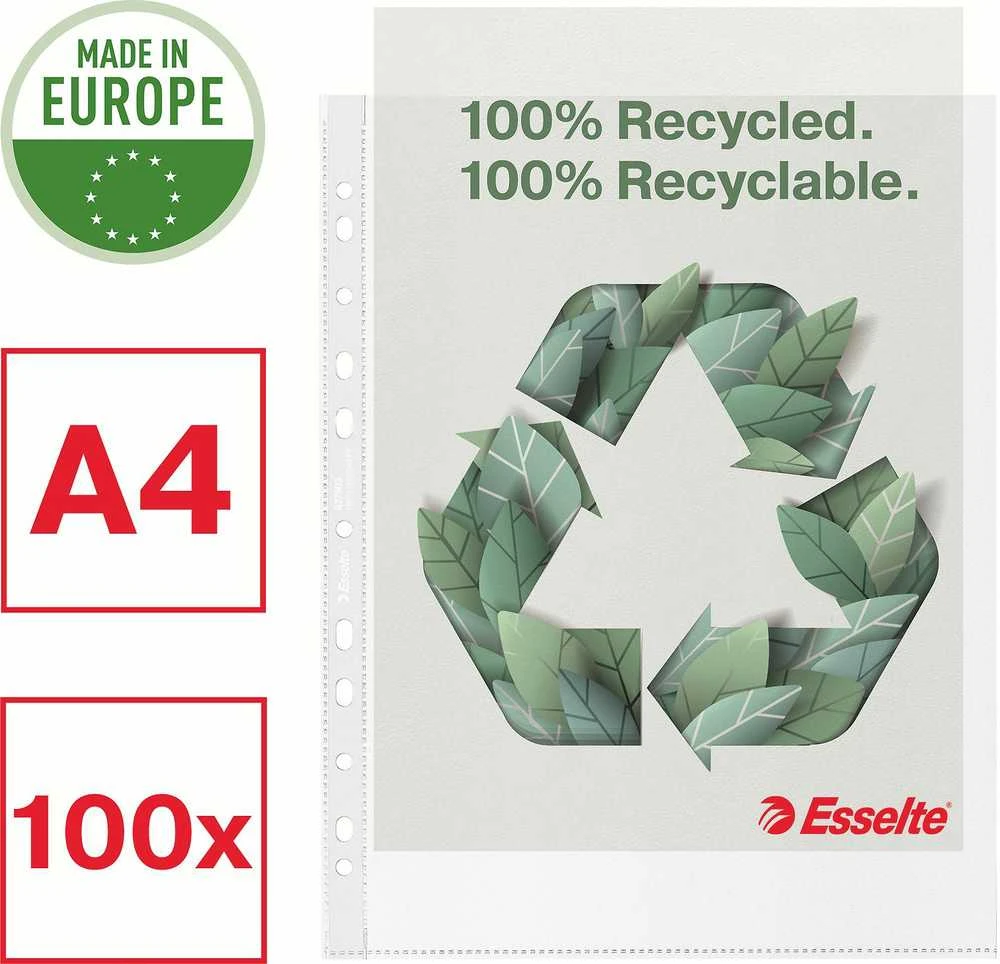 „Esselte Pea“ marškinėliai, perdirbti, aukščiausios kokybės, A4 formato, PP, 100 mikronų.