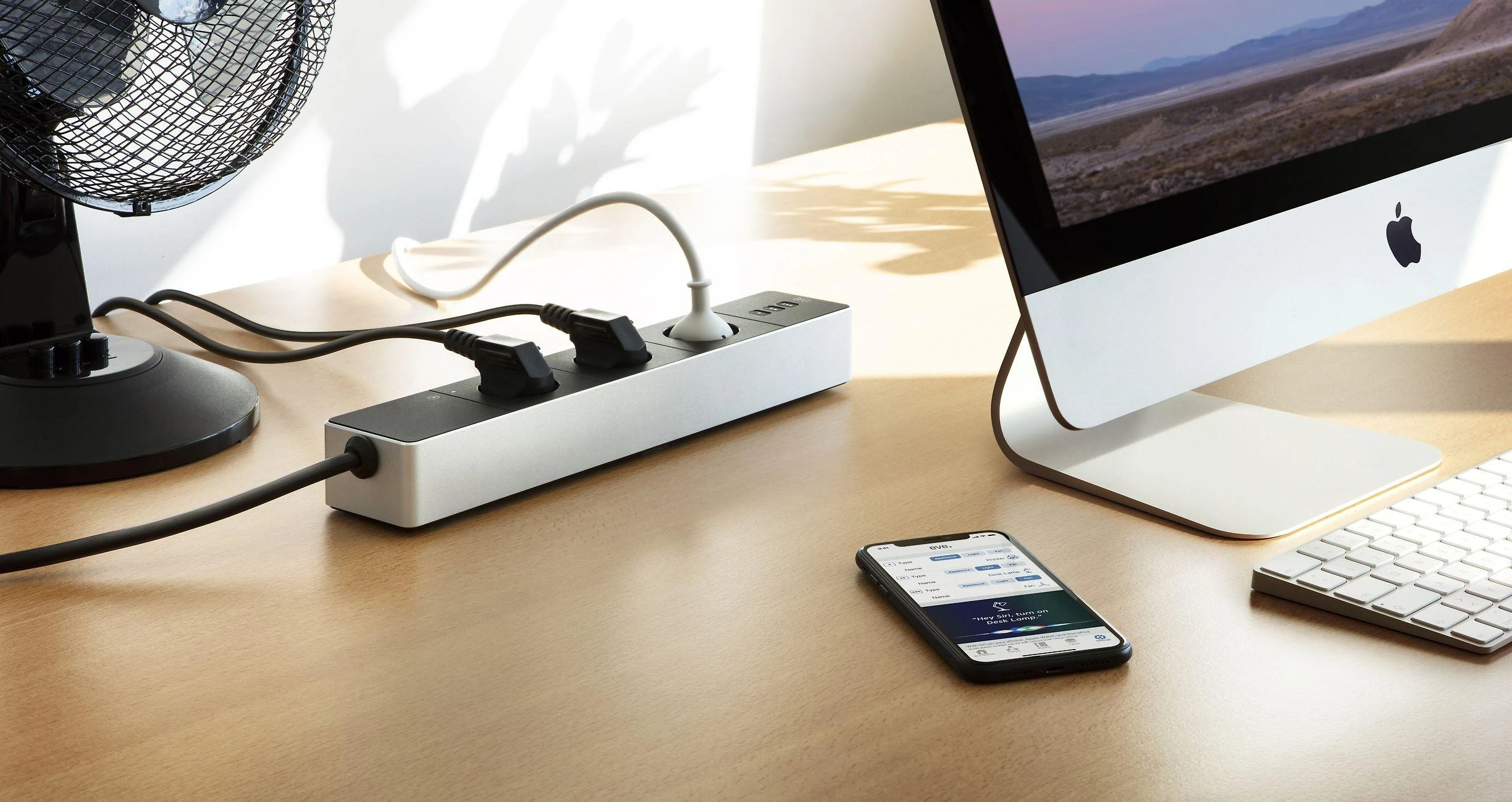 Eve Systems EVE Energy Strip – prijungtas trigubas Apple HomeKit lizdas