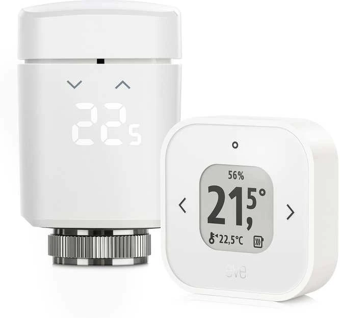 Eve Systems Eve Thermo Comfort Set – rinkinys, kuriame yra Eve Thermo ir Eve Thermo Control (Matter technologija)