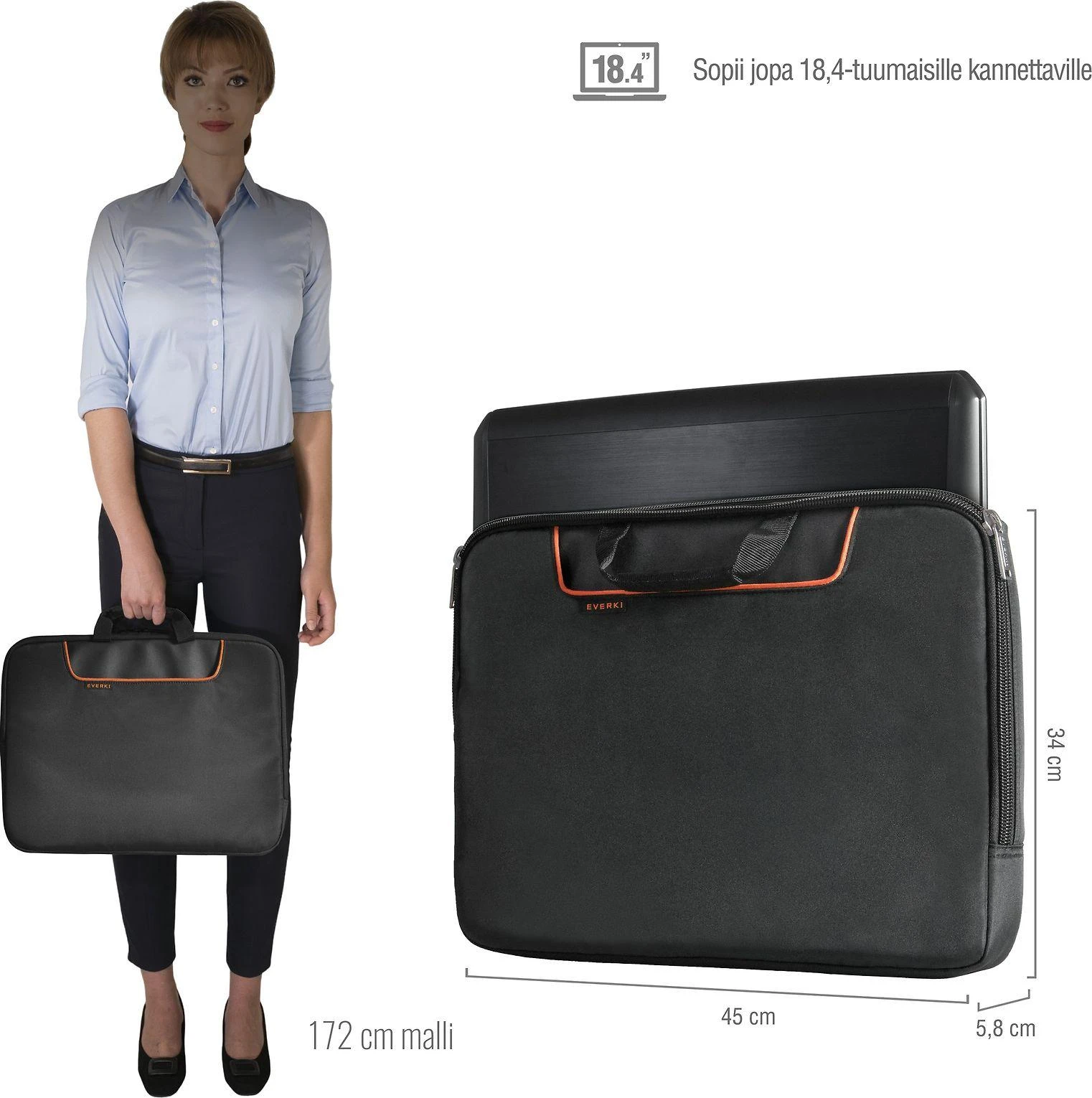 Krepšys do laptopa EVERKI Sleeve 18.4"