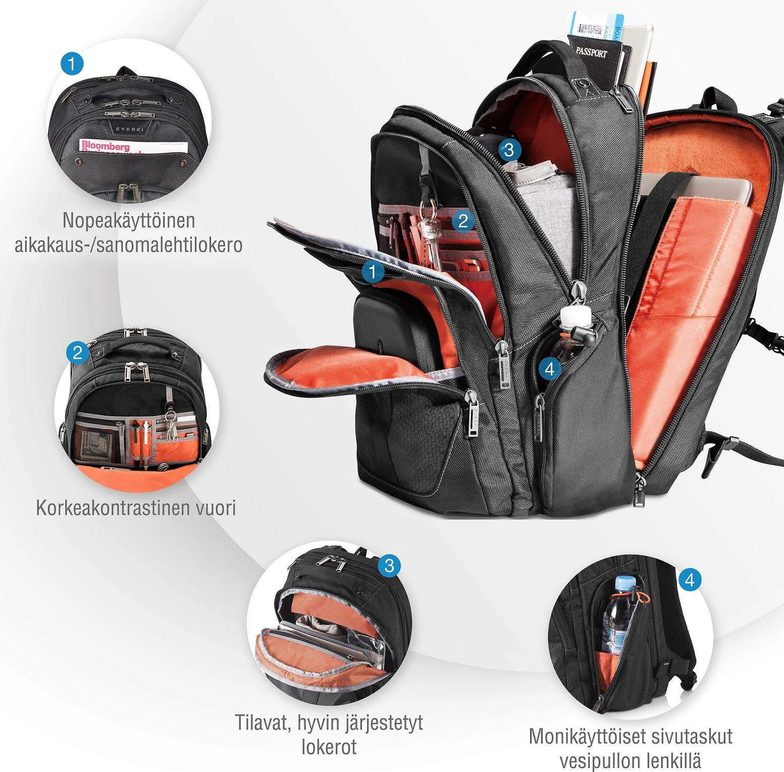 Kuprinė na laptop EVERKI Atlas 11-15.6"