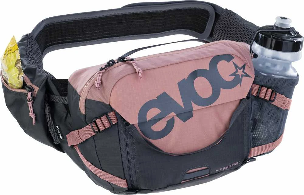 Evoc HIP PACK PRO 3 vyölaukku 1,5 l juomarakolla, pinkki/harmaa