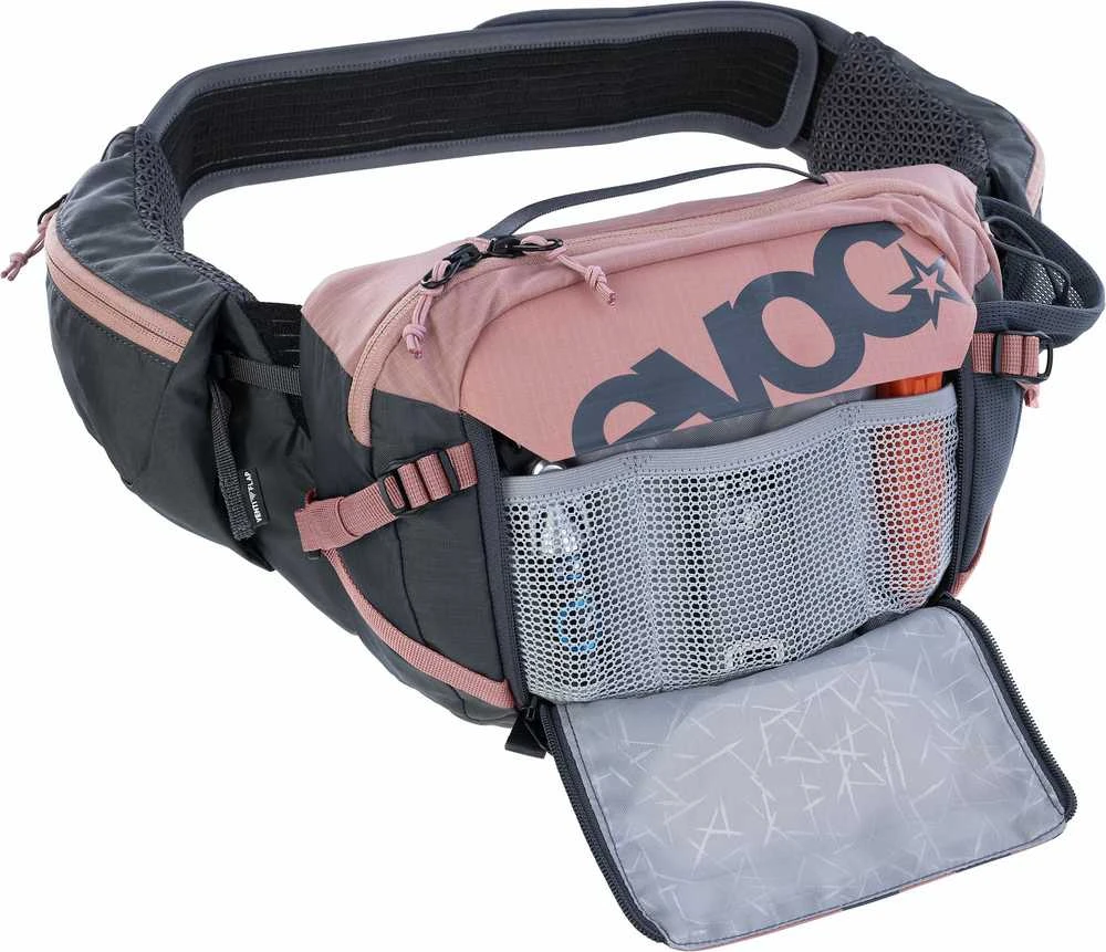 Evoc HIP PACK PRO 3 vyölaukku 1,5 l juomarakolla, pinkki/harmaa