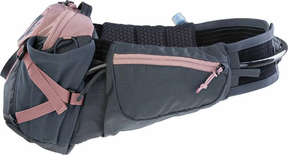 Evoc HIP PACK PRO 3 vyölaukku 1,5 l juomarakolla, pinkki/harmaa