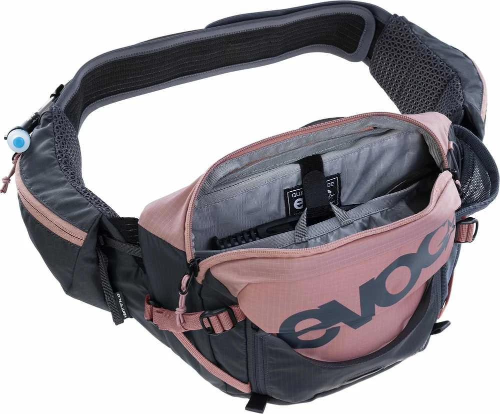 Evoc HIP PACK PRO 3 vyölaukku 1,5 l juomarakolla, pinkki/harmaa