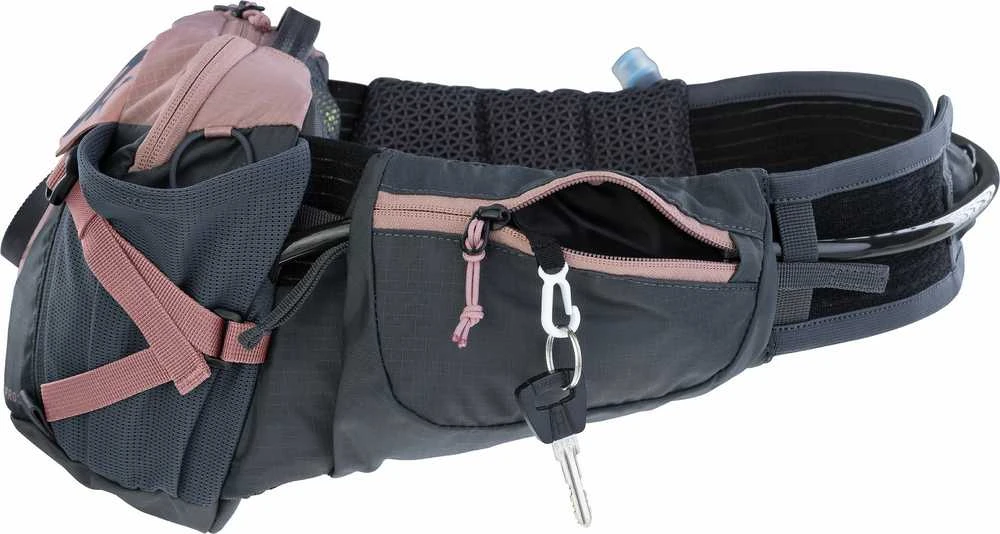 Evoc HIP PACK PRO 3 vyölaukku 1,5 l juomarakolla, pinkki/harmaa