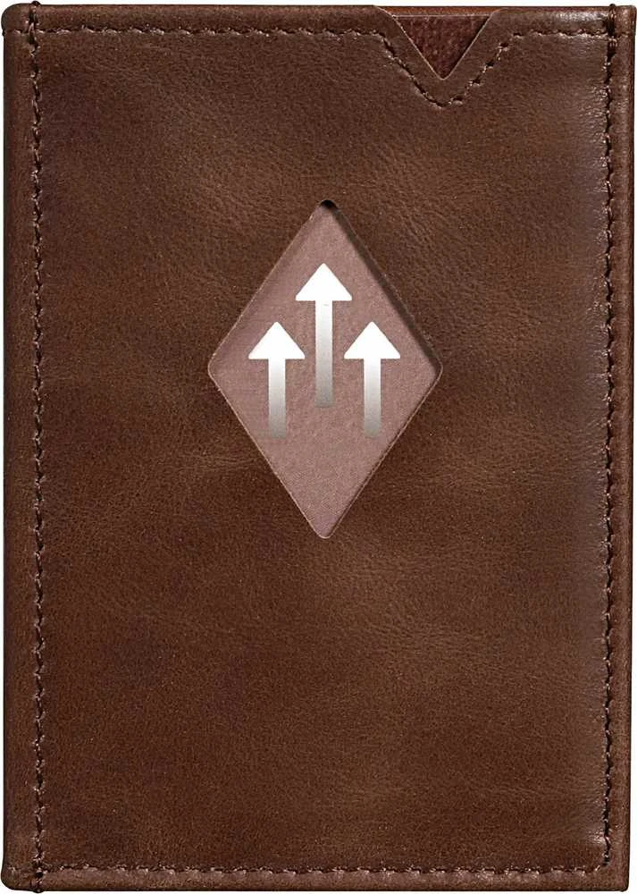 Exentri Miniwallet ruda odinė su rombo logotipu