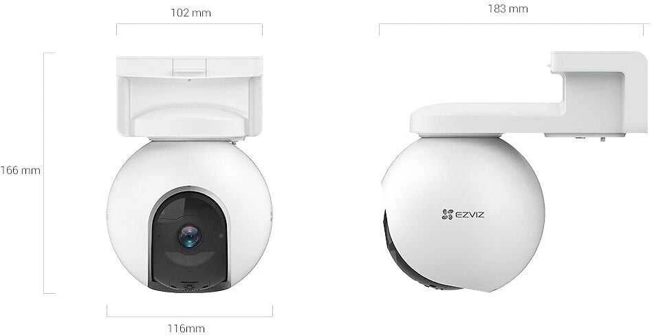 EZVIZ | IP kamera | CS-EB8 4G/LTE su baterija | 3 MP | 4 mm | IP65 | H.265 / H.264 | „MicroSD“, maks. 512 GB | Baltas