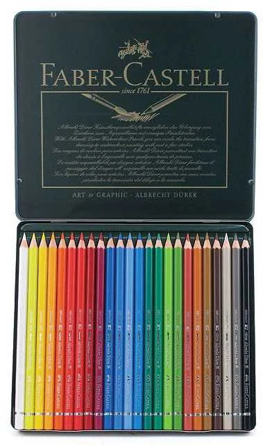 Spalvoti akvareliniai pieštukai Faber-Castell Albrecht Dürer, 24 spalvos