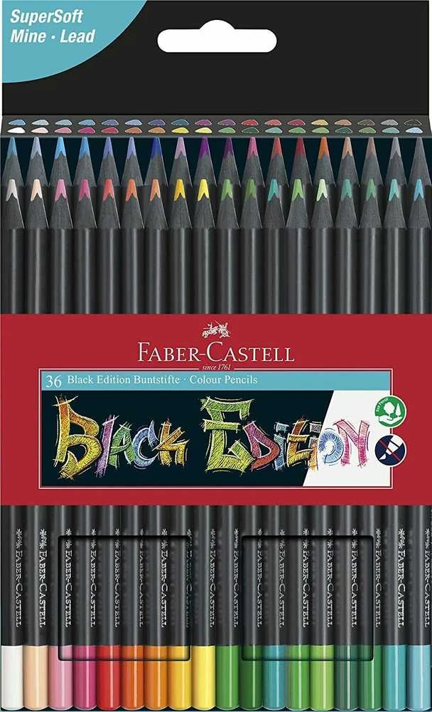 Spalvoti pieštukai Faber-Castell, Juodas Edition, 36 spalvos