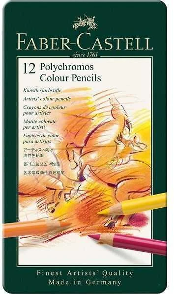Spalvoti pieštukai Faber-Castell Polychromos Art and Graphic, 12 spalvų