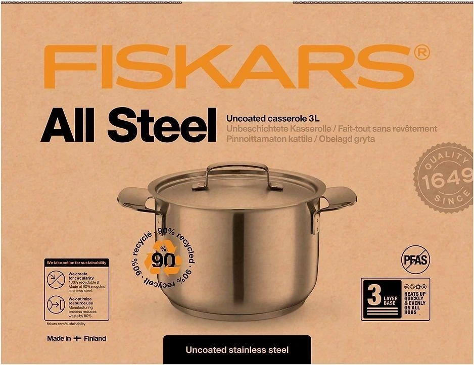 Fiskars All Steel puodas 3,0L