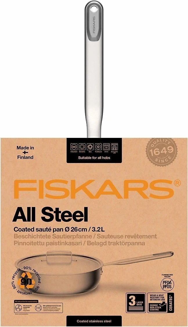 Keptuvė Fiskars All Steel 1064746; 26 cm