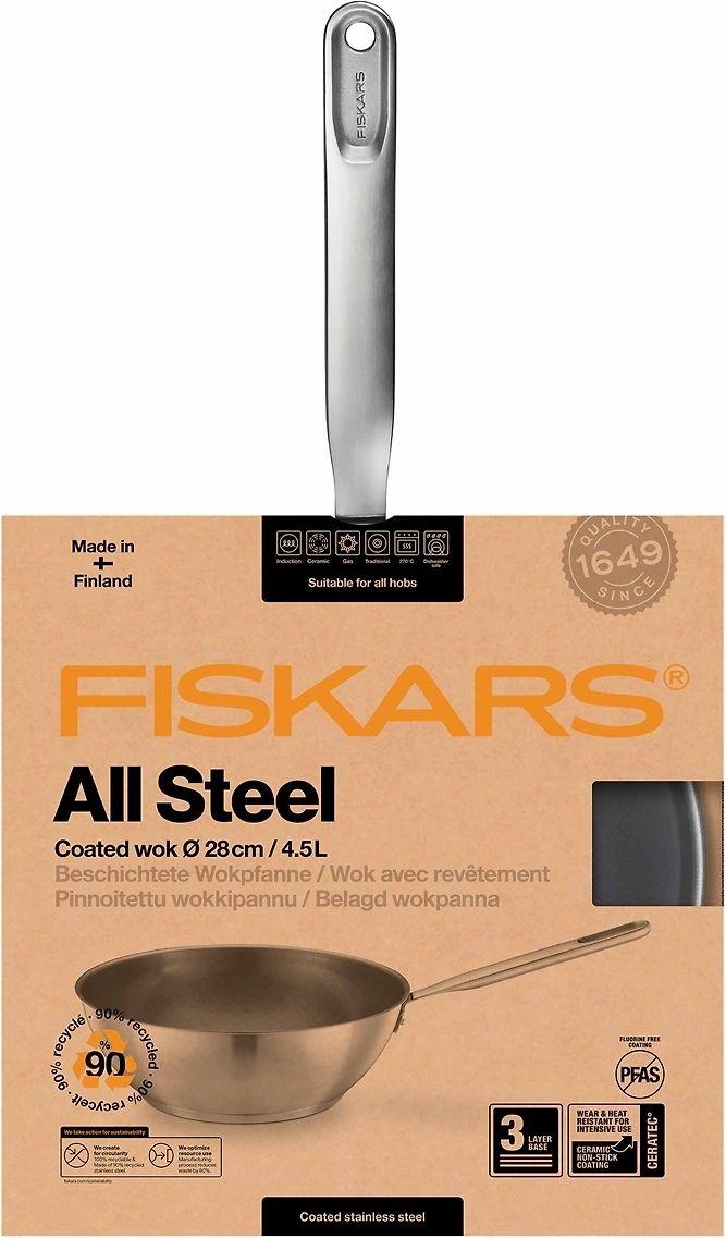 Fiskars All Steel keptuvė wok 28cm