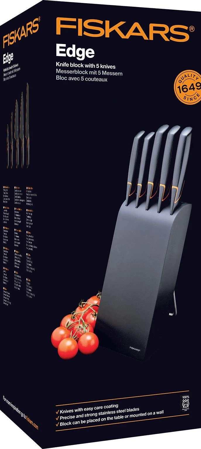 Fiskars Peilių rinkinys Edge 5 peiliai+stovas 1003099