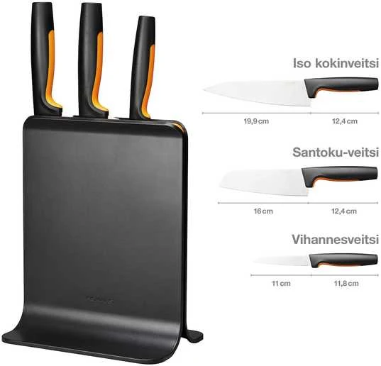 Fiskars FF 3-ių peilių rinkinys plastikiniame dėkle