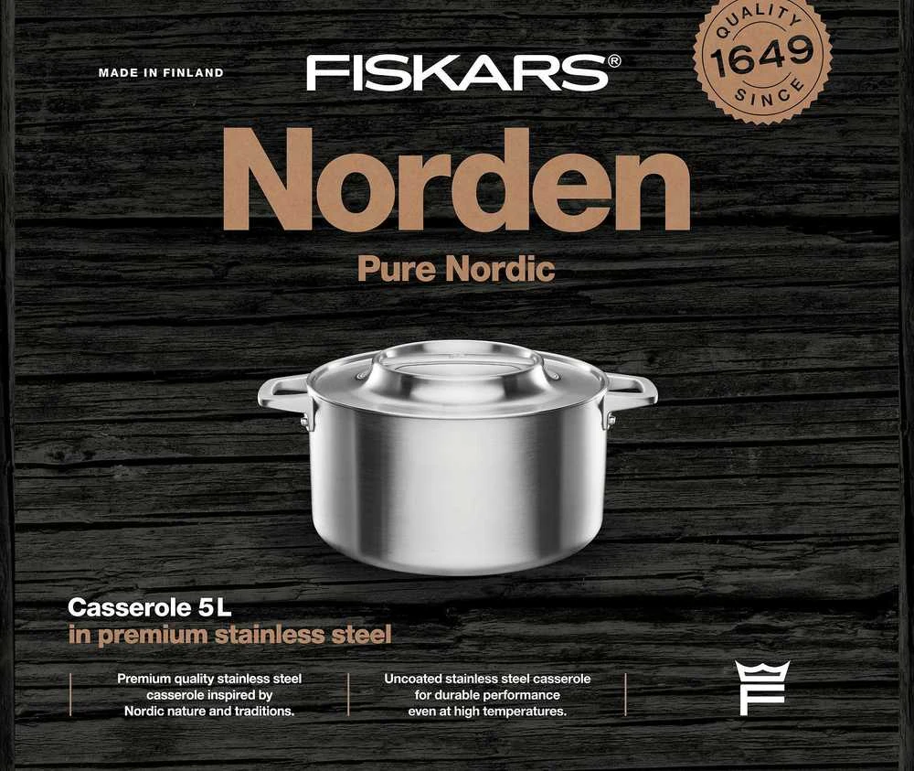 Puodas Fiskars Norden steel 1067640; 5 l