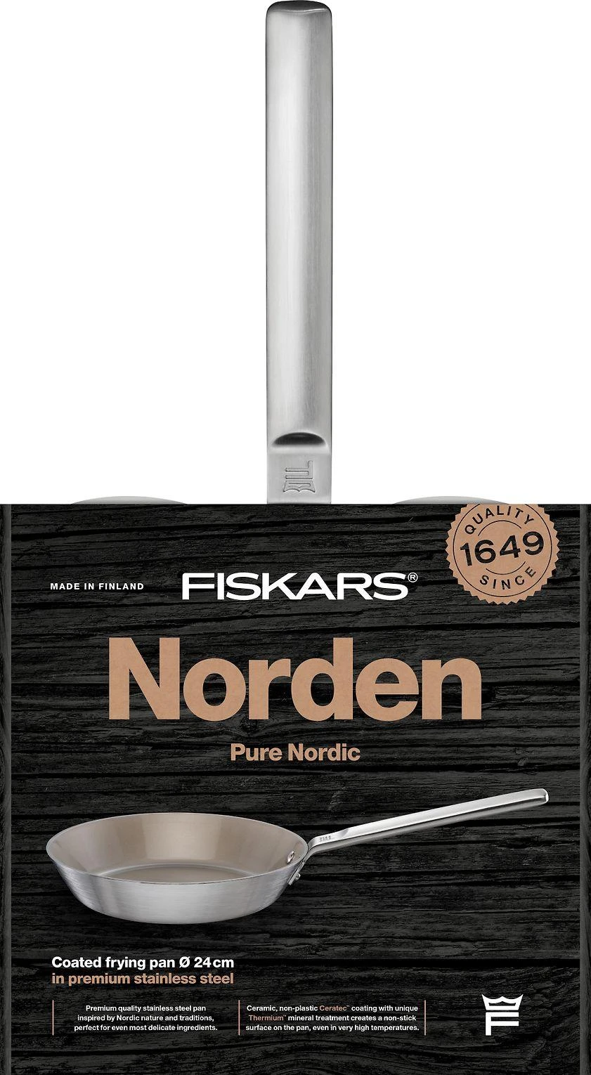 Fiskars Plieninė keptuvė Norden su danga (24cm), 1067631